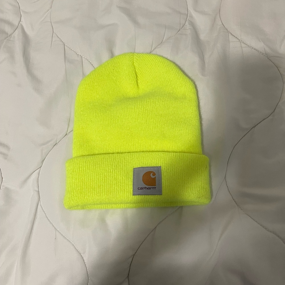 Carhartt beanie neon green